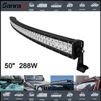 50 Inch Dual Row Curved Car 4x4 LED Offroad Light Bar 288W LED Light Bar Wholesale