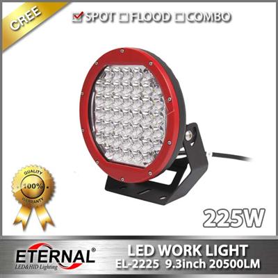 9.3in 225W LED driving light Round Spot high power led work light for 4x4 off-road SUV RV Jeep Wrangler 4WD powersports