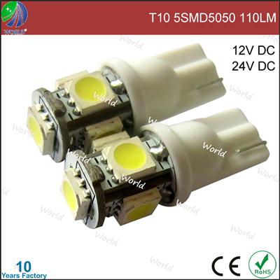 Best selling,brightest T10,5SMD5050,110lumen,12*21mm,12V,24V,6V AC/DC,led car bulb