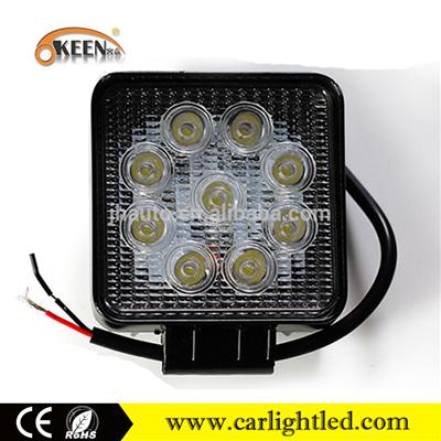 High quality 27w light for off road SUV cars rectangle car led work light