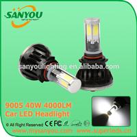 TOP Sales Auto COB 4 Faces LED headlight with change-able cover H4 H7 H8 H9 H11 9005 9006 headlight for car