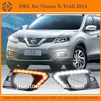 High Power With Yellow Turn Signal LED DRL for Nissan X-Trail Super Quality LED Daytime Running Light for Nissan X-Trail 2014