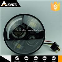 Black chrome led mortorcycle parts high low beam led lamp head 40w led light for Harley Davidson