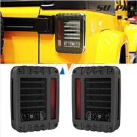 Custom US and Euro Tail Lights,12-24V 6"x8" Aftermarket Tail Lights Assembly LED Brake Light,Rear Light with Clear Lens for Jeep