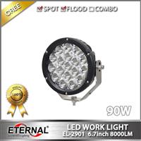 6.7in round 90W high power offroad 4x4 SUV ATV UTV led driving work light Johndeere tractor machinery working lamp