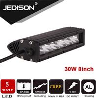 12 volt 24 volt Flood Spot waterproof super slim 8" 30w high quality led light lamp bar