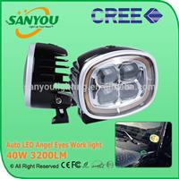 New Arrival 3200LM 40w Square Led work light with Angel eyes