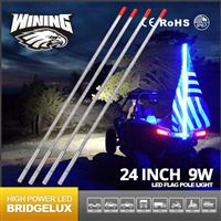 Led Flags 24'' 59'' Optional Led Flag Pole Light For Sand Rails ATV Led Offroad Light Hot Sale