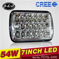 NEW 54W 4050lms 7inch for truck Hi/lo beam C REE LED headlights
