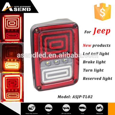 Multifunctional led taillight,reverse/turn/brake/run tail light for jeep wrangler,RED/AMBER VISION for jeep