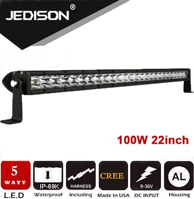 12V 24V Flood Spot Combo 22Inch 100w Super Slim car auto Single Row Led 4x4 Offroad SUV Light Bar