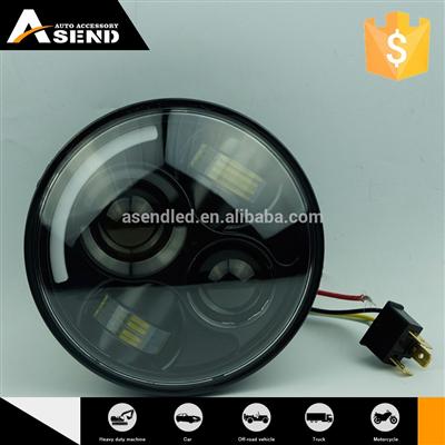 Black chrome led mortorcycle parts high low beam led lamp head 40w led light for Harley Davidson
