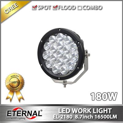 round 9in 180W led driving spot light for 4WD offroad SUV Jeep buggy heavy duty equipments