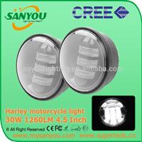 Sanyou 30W 1260lm black Harley LED Fog Light, 6000k led Fog Light, 4.5inch motorcycle light