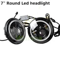2015 hot sale 7inch led headlight for truck offroad 12v 24v 7inch car led light with angel eye jeep wrangler