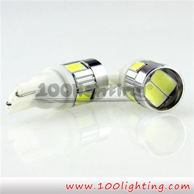 Super Brightness T10 6leds 5630SMD with lens Canbus 12V LED Light Bulb For Car