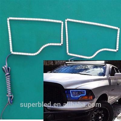 RGB led angel eyes SMD 5050 93leds halo rings light headlight for Dodge Ram Dual