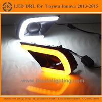 New Arrival Turn Signal LED DRL Foglights for Toyota Innova Light Guide LED Daytime Running Lights for Toyota Innova 2013-2015
