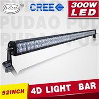 Off road high power led light bar 4x4 coated 4D 52inch 300W led light bar