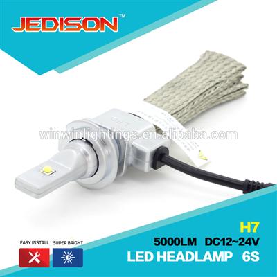 Wholesale Fanless 6500K 12V 24V Error Free Super Bright led headlight bulb h7