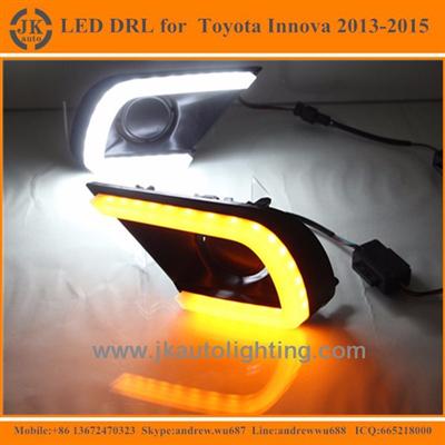 New Arrival Turn Signal LED DRL Foglights for Toyota Innova Light Guide LED Daytime Running Lights for Toyota Innova 2013-2015