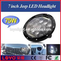 Hotsale 7inch round led work light jeep 75W LED headlight