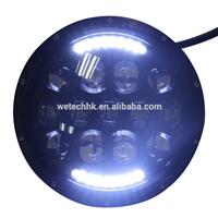 Latest design Round 12V 24V high low beam 105w Motorcycle led headlight for Jeep Wrangler