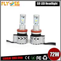 2016 Auto Accessories 12000 LUMENS/72W CREEs G8 LED KIT HEADLIGHT CONVERSION KIT PURE WHITE