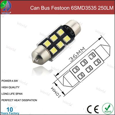 Super bright,can bus,211/festoon,6SMD3535,12V,24V DC,led auto bulb