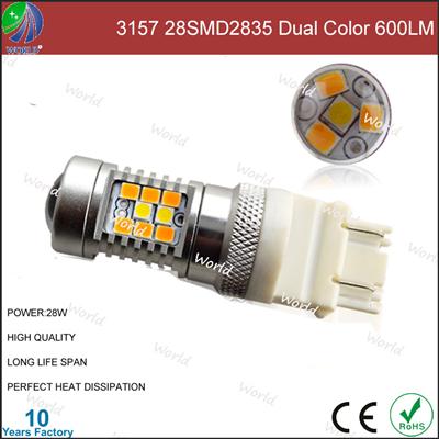 Dual color,3157,SAMSUNG 28SMD,12V-30V DC,led bulb car