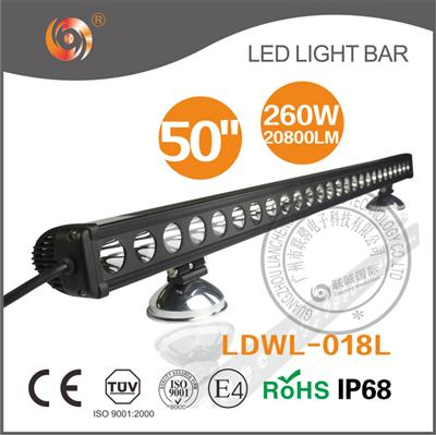 2016 New Single row square off road led light bar, 260W 20800LM 50 inch led light bar