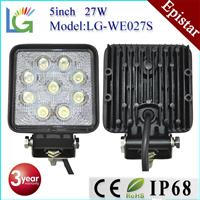 Wholesale LED Headlight , Square 27W LED Work Light , 4inch 12v LED Head Light for Heavy Duty