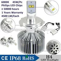 4500lm kit new bulbs LED hid angel eye projector h4 8000k/4000k HeadLight kit bi-xenon