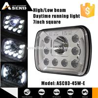 popular style 5x7inch hight/low beam led head lamp 45w led headlamp headlight for truck