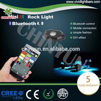 Hot-sale 2 inch bluetooth remote control RGB led rock lights for trucks and boat