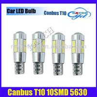 T10 W5W Interior Xenon White LED T10 CANBUS 10-SMD 5630 Projector lens Aluminum Case bulbs