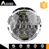 75w 7 inch round Hi/Lo led headlight with DRL auto head light for jeep wrangler