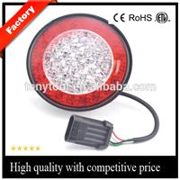 DC 12V 6 Inch Red/White Round LED Stop/Tail/Rear Turn and Back-Up Light