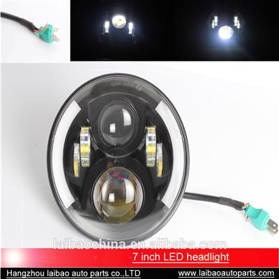 Angel eye headlight 7 inch LED headlight with Day Driving light Hi/Lo beam head light for jeep