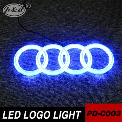 CE certificate blue color for audi led emblem logo light , front car led logo for audi