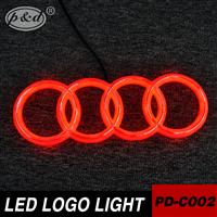 2016 hot selling red color 4D car led emblem , car front led logo for Audi