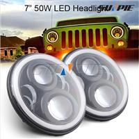 Auto spare parts 7 inch Universal Projectors LED Headlamp With Halo Ring