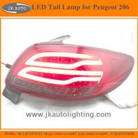 New Arrival High Quality LED Tail Lamp for Peugeot 206 Hot Selling Super Bright LED Tail Lights for Peugeot 206 LED Rear Lights