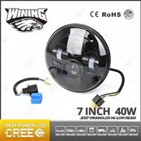 7inch 40w LED Angle Eyes Headlight with HI-Low beam for H4/H13 for Jeep and Harley 7inch CRE E LED Front Bumper Fog Light Jeep