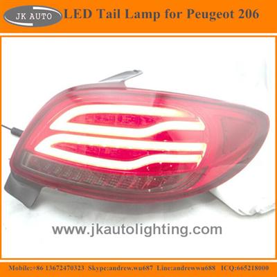 New Arrival High Quality LED Tail Lamp for Peugeot 206 Hot Selling Super Bright LED Tail Lights for Peugeot 206 LED Rear Lights