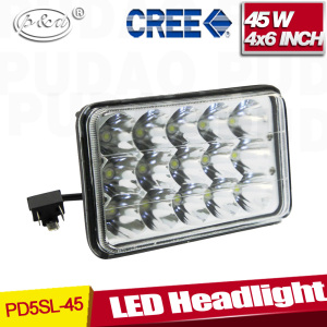 Factory supply 6x4 inch 45w led headlight , 5inch 45w seal beam led headlight for trucks