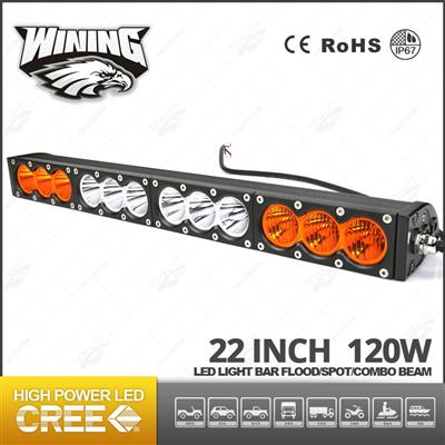 New 22'' 120W Hybrid Amber Color Led Offroad Light Bar 4x4 Auto Parts Led Lighting Bar