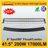 41.5'' 200W single row 10w tactor 4x4 cured led light bar