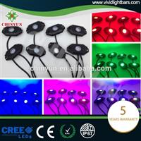 8PC Waterproof Truck Cargo Bed Pickup 24 LED Light Pod Kit Strip GREEN Rock Light