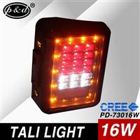 Factory supply 16w cre e jeep wrangler led tail light with Running Turn function